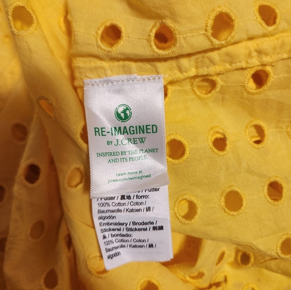 NWT J. Crew Yellow Women's Casual Eyelet Shirt Size 6 - Picture 8 of 8